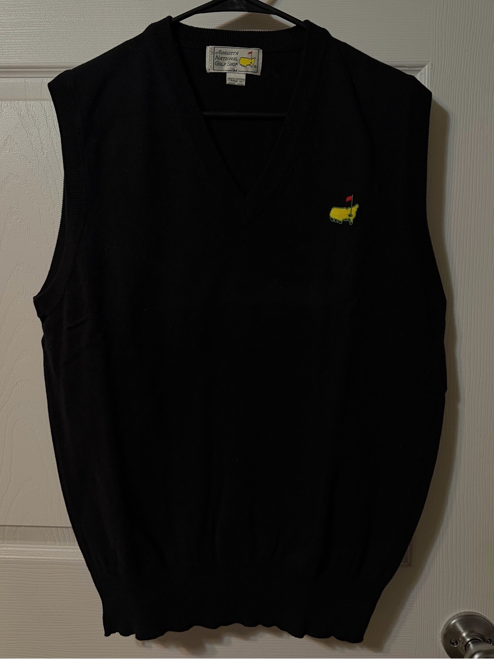 Slazenger Black V-Neck Sleeveless Sweater Vest with Yellow Logo
